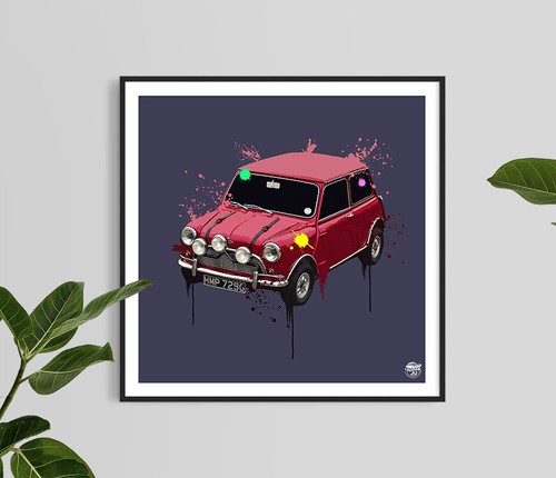 Italian job mini cooper print - italian,
