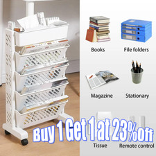 5 Tier Movable Bookshelf Cart