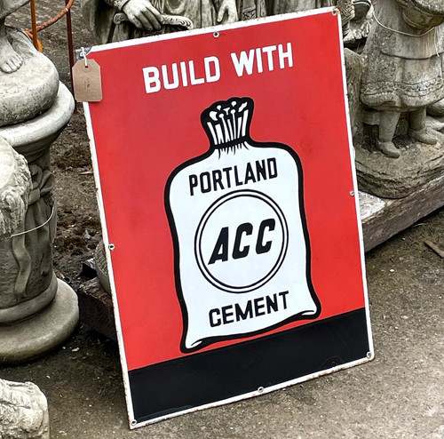 Original enamel sign - enamel, portland