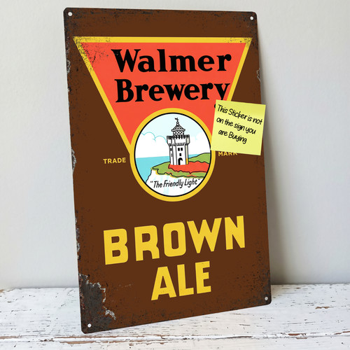 Walmer brewery kent metal sign - brewery,