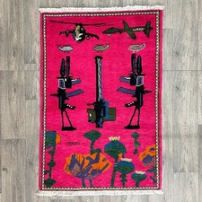 127 x 83cm Handmade Afghan Soviet War Rug Traditional Small Oriental Wool Rug