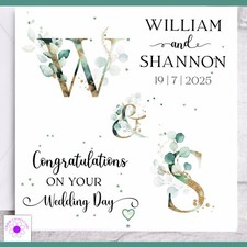 Personalised Wedding Card, Wedding Day Congratulations Card | Bride & Groom