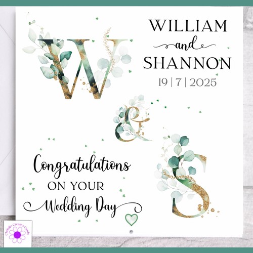 Personalised wedding card - personalised,