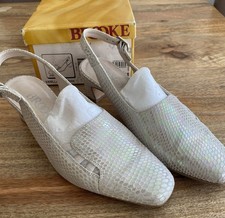 Brooke Vintage Women’s Judith Leather Vanilla Pearl Print Sling backs Shoes UK4