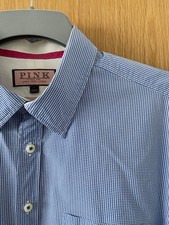 Thomas Pink Blue Check Cotton