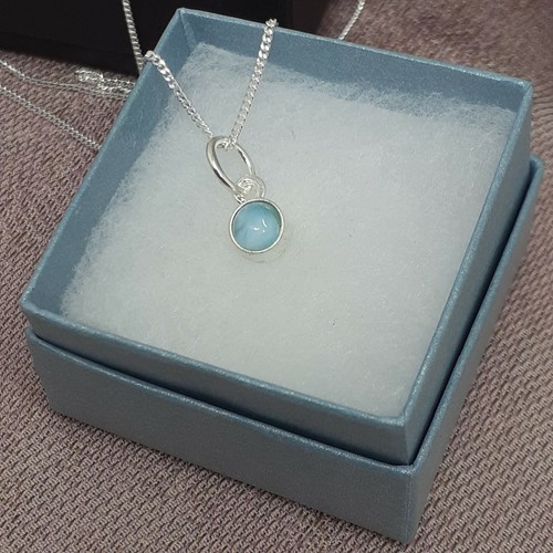 Larimar charm pendant - charm,