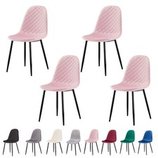 Set of 4 Dining Chairs Velvet