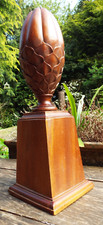RECLAIMED LARGE 14" CARVED WOODEN STAIR NEWEL POST CAP  FINIAL COUNTRY HOUSE #16