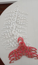 16 baby size COAT HANGERS - white & pink - TEDDY ABC design