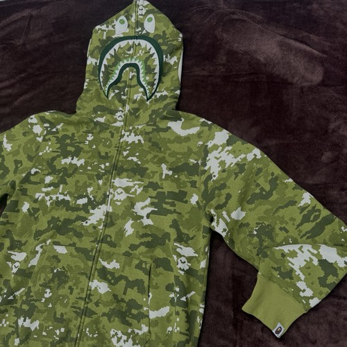 Bathing ape green camo shark - a,