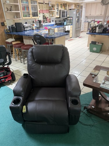 Brown leather reclining - brown,