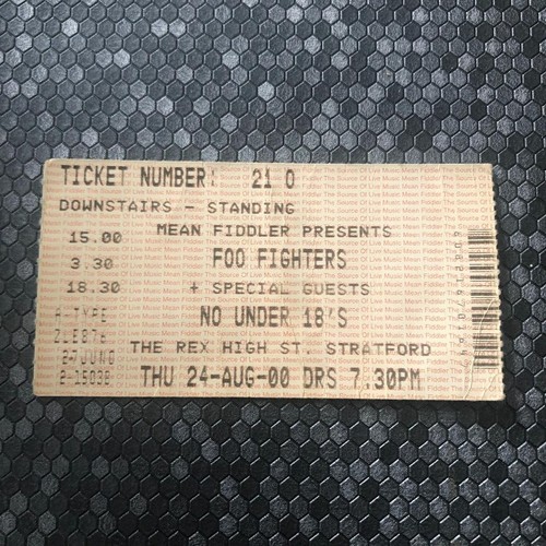 Foo fighters ticket - foo, the