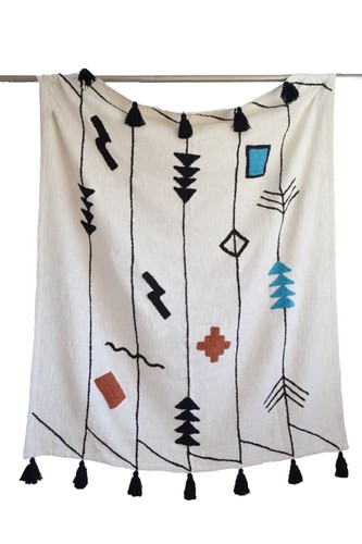 Luxury cream cotton throw - luxury,