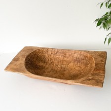 Dark Wooden Dough Bowl