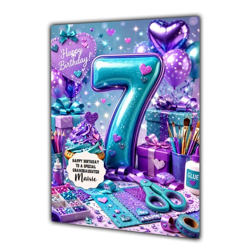 7th birthday card - 7th, &