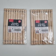 2 Packs Home & More Wooden Dolly Pegs 20 - 1 Missing (39 Pegs In Total)