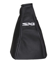 Gear Stick Gaiter For Vauxhall Corsa C 2000-2006 Leather "SXI" White Embroidery