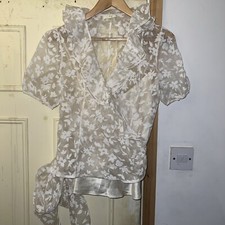 Coast Organza Cream Wrap Bow Top With Camisole  Occasion Size 12