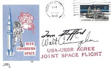 WALT CUNNINGHAM APOLLO 7 SIGNED POSTAL COVER 2  UACC AFTAL  ASTRONAUT AUTOGRAPH