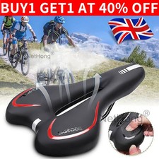 Gel-Padded Bike Saddle for MTB & Road Cycling.Soft PU Leather Bicycle Cushion UK