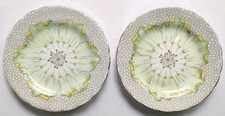 ROYAL TUSCAN GREEN POPPY / LOTUS SMALL TEA PLATES x 2