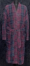 MENS SIZE M VINTAGE NAVY, WINE& GREEN TOWELLING BATHROBE/DRESSING GOWN DEBENHAMS