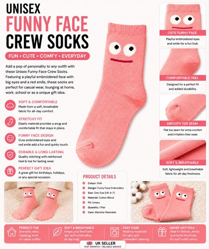 Unisex funny face crew - funny,