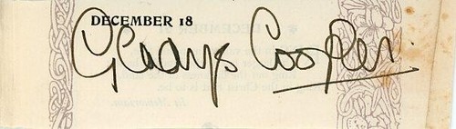 Gladys cooper signed paper - gladys,