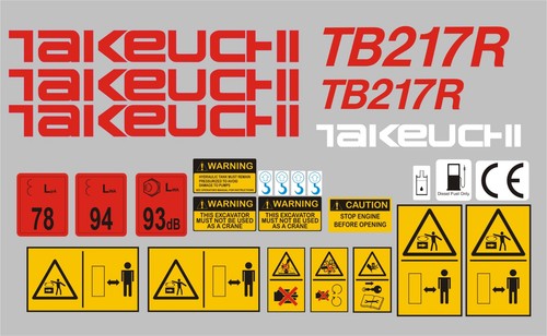 Takeuchi 217r digger decal - tb,