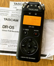 TASCAM DR-05 Portable Audio Recorder, 16 Gb SanDisk micro SD card and manual