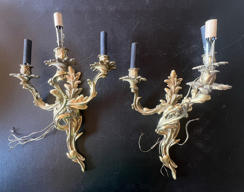 Vintage brass electric - electric, wall
