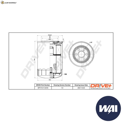 Oil filter dp1110 0316 for - oil,