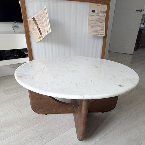 Round white marble top coffee - top,