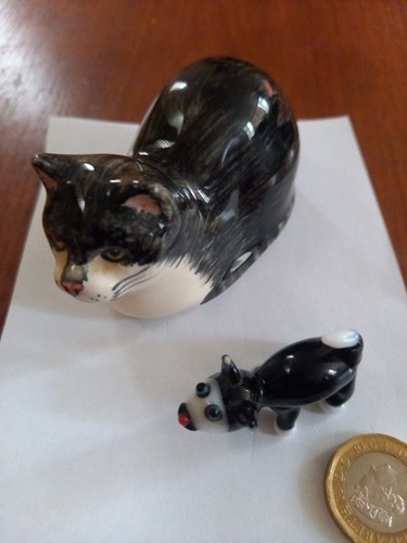 Cats black glass gasfigur - glass,