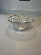 Vintage clear glass bowl with a ribbed design marker Made In Finland