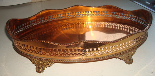 Vintage legged oval copper - oval,