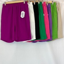 Womens Knee Length Shorts Plain Pants Sports Casual Ladies Lounge Beach Bottoms