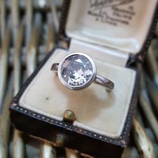 Ti Sento 925 Sterling Silver Ring, Sparkly Solitaire , Size N US 6.75, EU 54