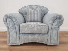 ARMCHAIR Plumbs Mint Striped Removable Cushions On Castors FREE DELIVERY