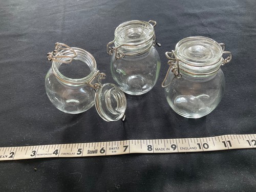 Clear glass spice jars with - glass,
