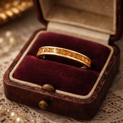 925 orange sapphire wedding - sapphire,