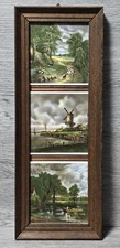Vintage wall plaque framed - plaque, set