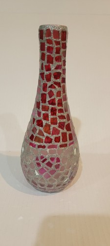 Shiny mosaic red silver - shiny,