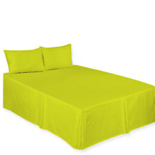 Base Valance Sheets Polycotton Plain Box Pleated Platform Bed Sheets in All Size