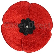 Embroidered poppy badge - embroidered,
