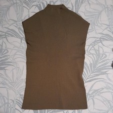 Massimo Dutti khaki green Ribbed Knit Vest Tank Top Size medium