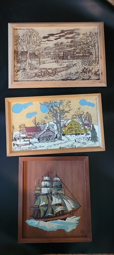 Woodburning painted wooden - painted,