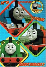 THOMAS BIRTHDAY CARD Official THOMAS Train Card  With I'M THE BIRTHDAY BOY BADGE