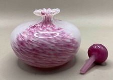 ISLAND STUDIO GLASS GUERNSEY HAND BLOWN PERFUME / SCENT BOTTLE EX. CONDITION