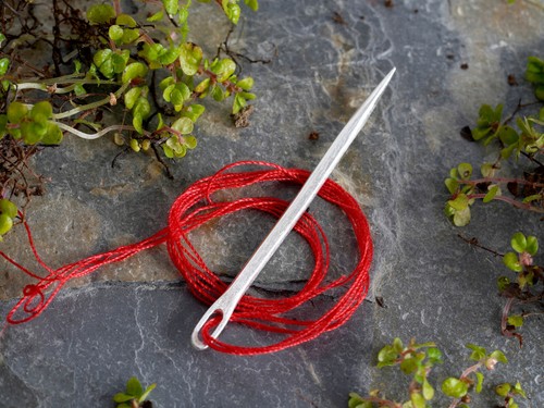 Self threading sewing needle - threading,